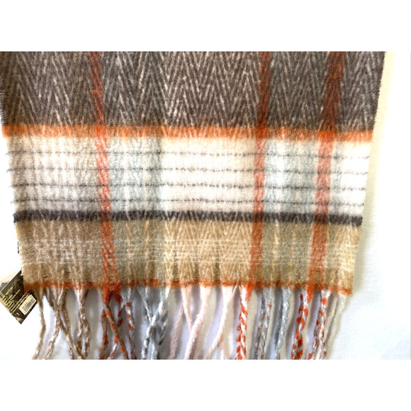Celtic Ore Authentic Irish Knitwear Brown Orange Wool Blend Scarf 72X 20 NWT - Picture 10 of 12